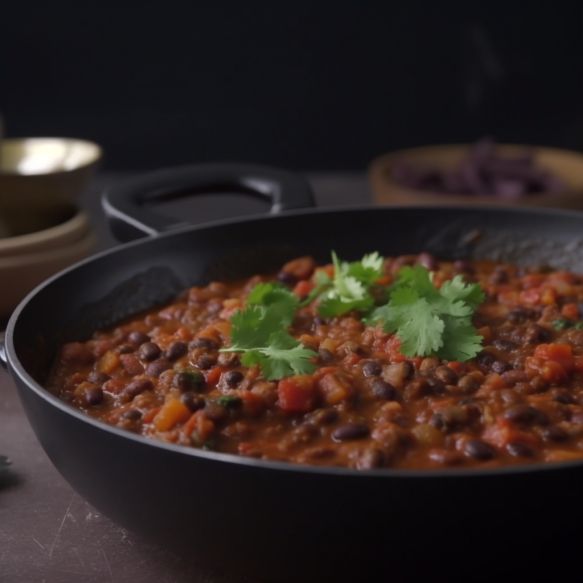 Spicy Lentil and Black Bean Chilli