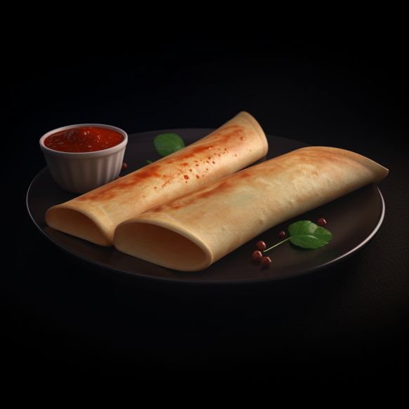 Spicy Masala Dosa With Tangy Red Chutney