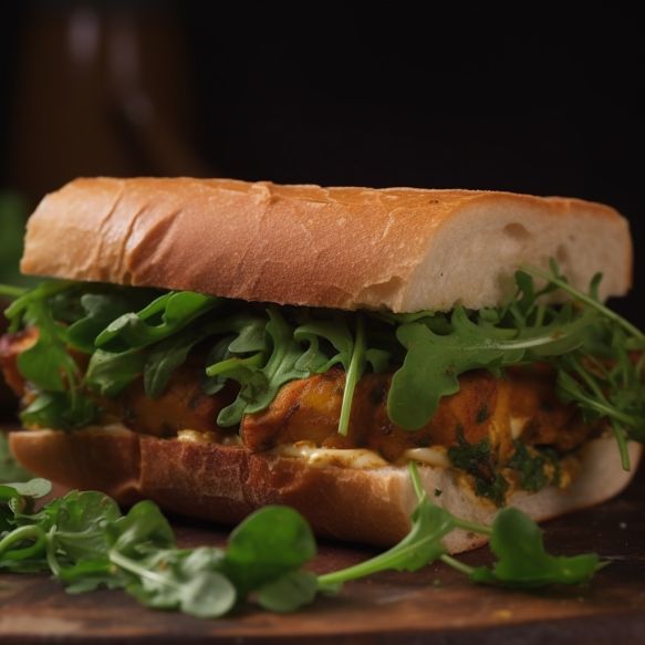 Spicy Paneer and Potato Sandwich With Rocket Leaves