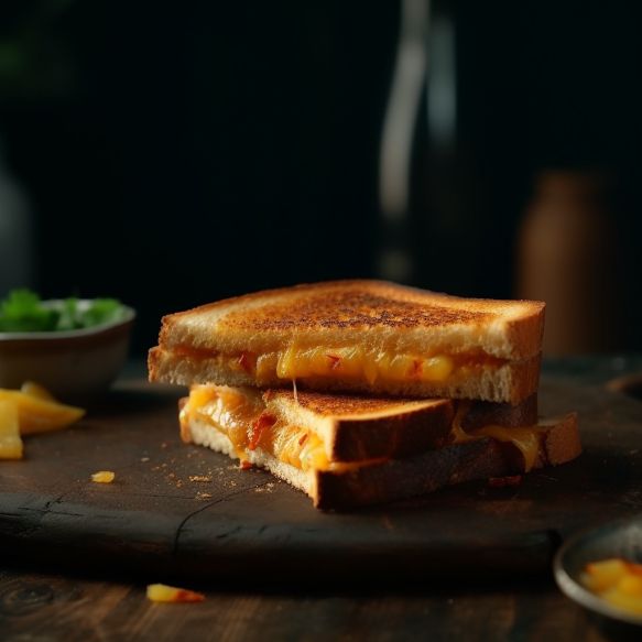 Spicy Paneer Pineapple Grilled Sandwich