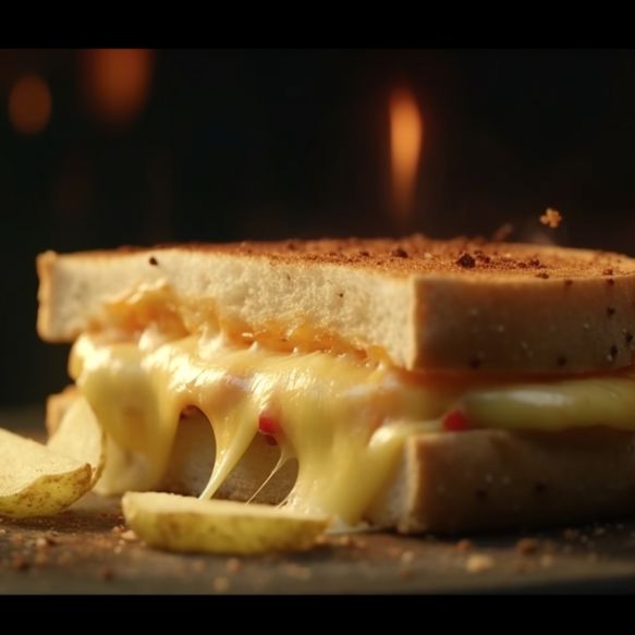 Spicy Potato And Cheese Sandwich