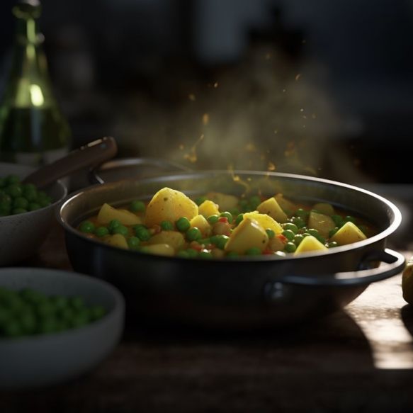 Spicy Potato and Green Pea Curry