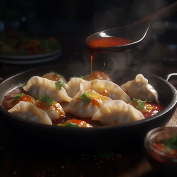 Spicy Veggie Dumplings In Sichuan Sauce