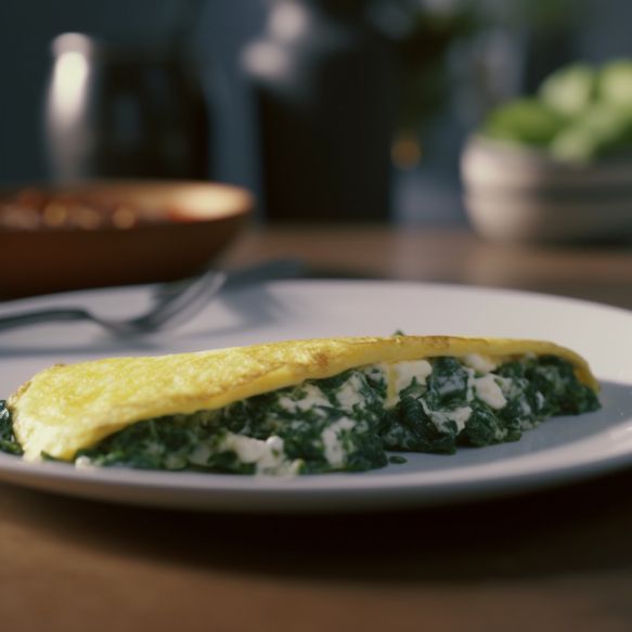 Spinach, Basil & Cheese Omelette