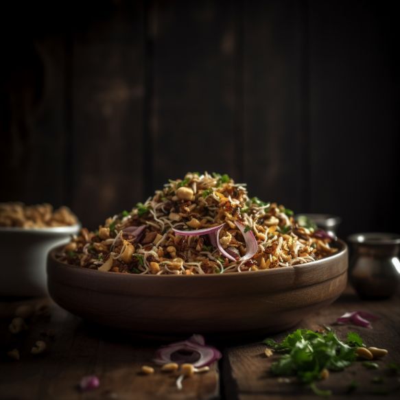 Sprouted Flaxseed Bhel