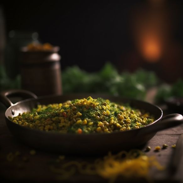 Sprouted Green Moong Dal Stir-Fry