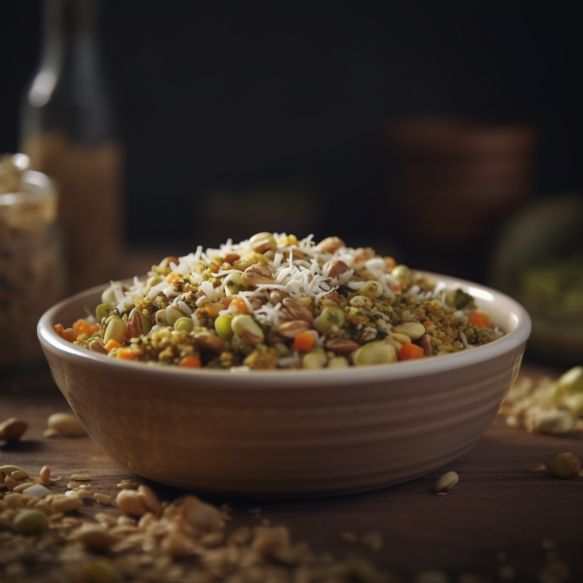 Sprouted Moong Salad with Crunchy Muesli