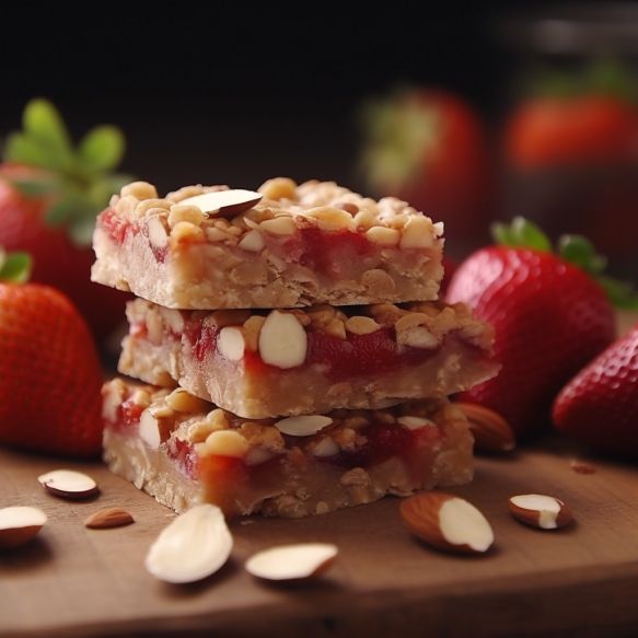 Strawberry Oatmeal Bars with Almonds