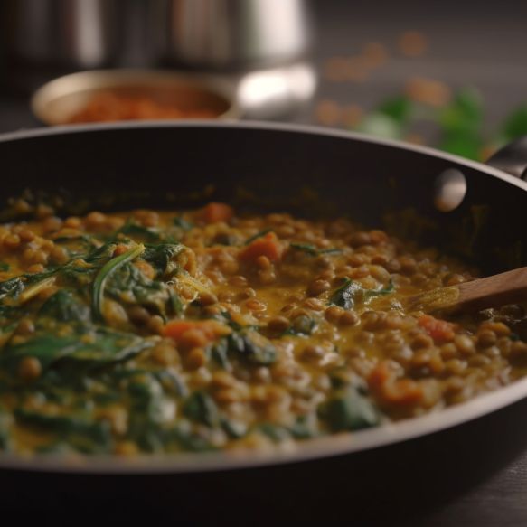 Tangy Spinach Lentil Curry