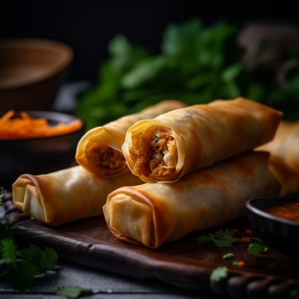 Tofu And Carrot Spring Rolls