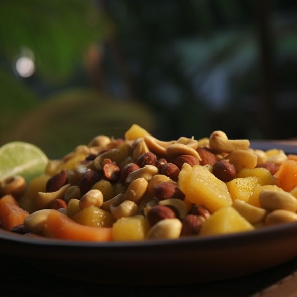 Tropical Fruit Salad With Roasted Peanuts