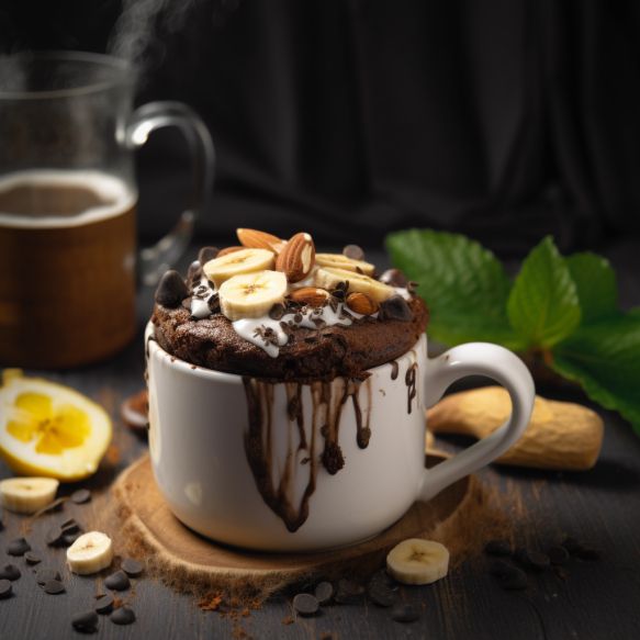 Vegan Banana Chocolate Almond Mug Cake