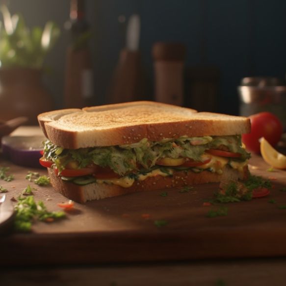 Vegetable and Hummus Sandwich