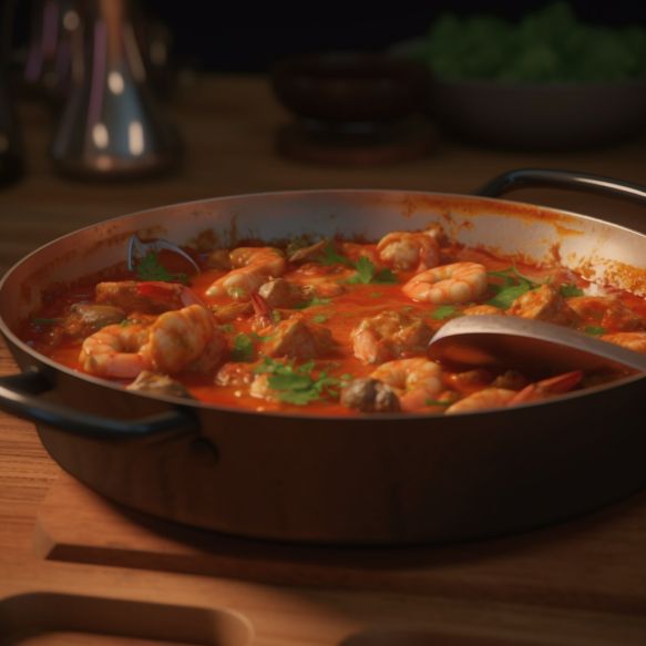 Zesty Seafood Stew Casserole with Tomatoes and Lime