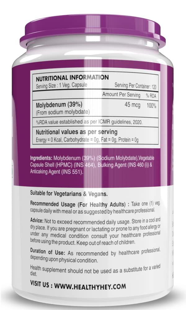 Healthy Hey Nutrition Molybdenum Supplement Capsules Image