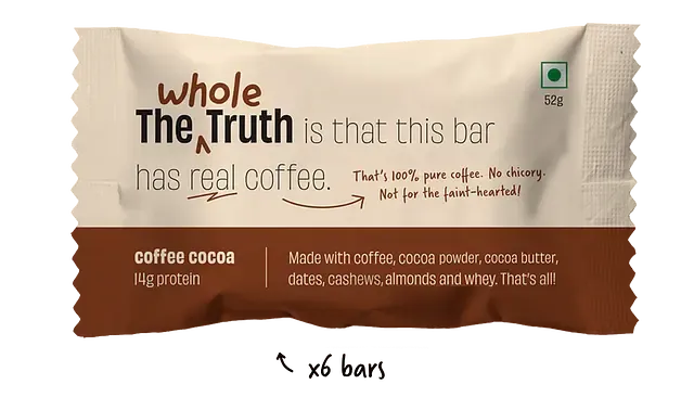 The Whole Truth Coffee Cocoa Protein Bar Image