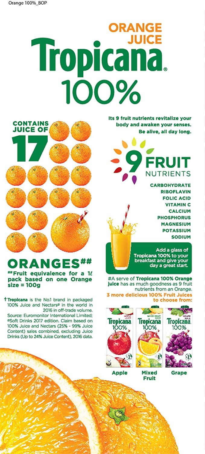 Tropicana Orange 100% Juice Tetra Image