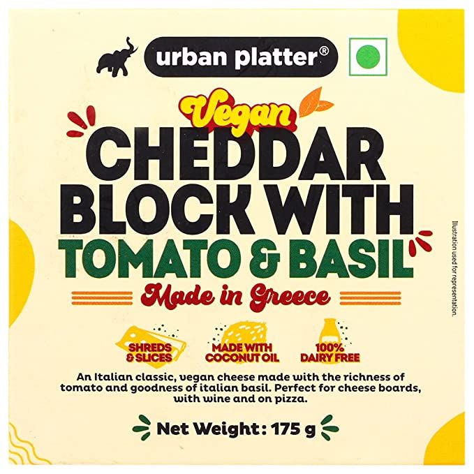Urban Platter Vegan Cheddar with Tomato and Basil Cheese Image