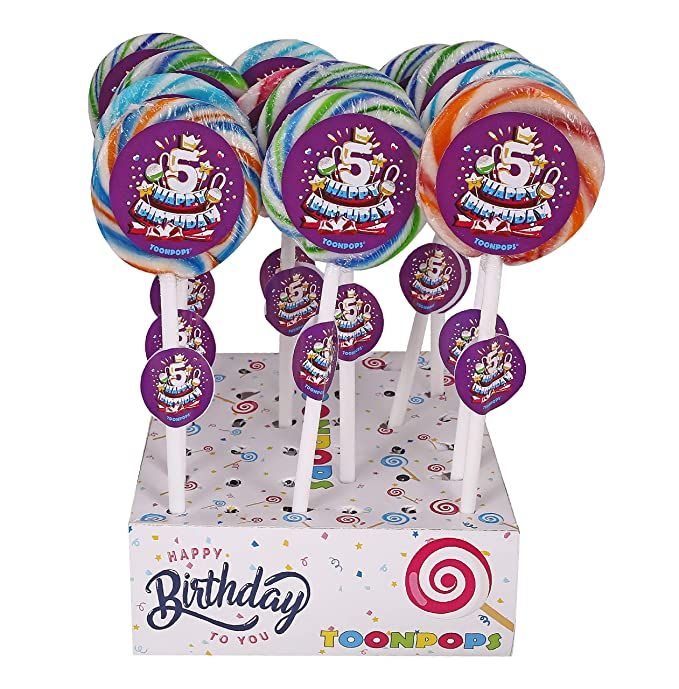 Toonpops Swirl Lollipops 5th Birthday Image