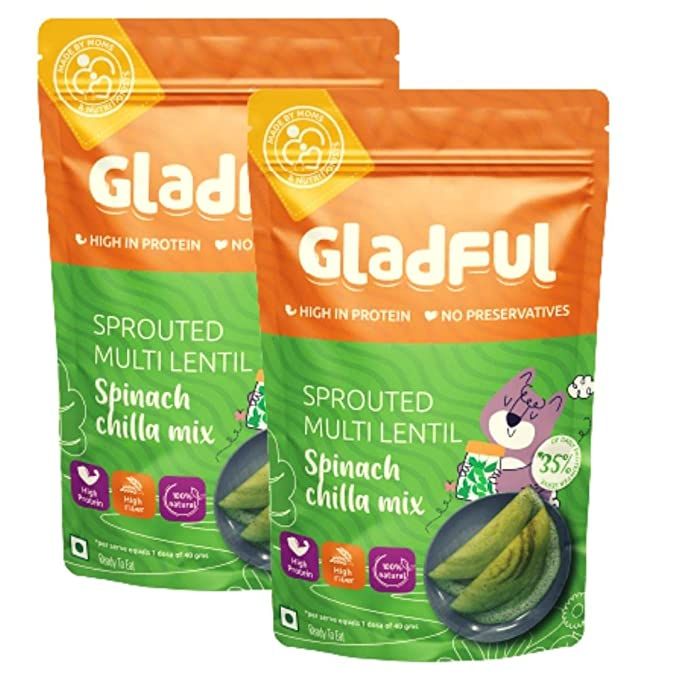 Gladful Protein Sprouted lentils & millets Instant Chilla Dosa Mix Image
