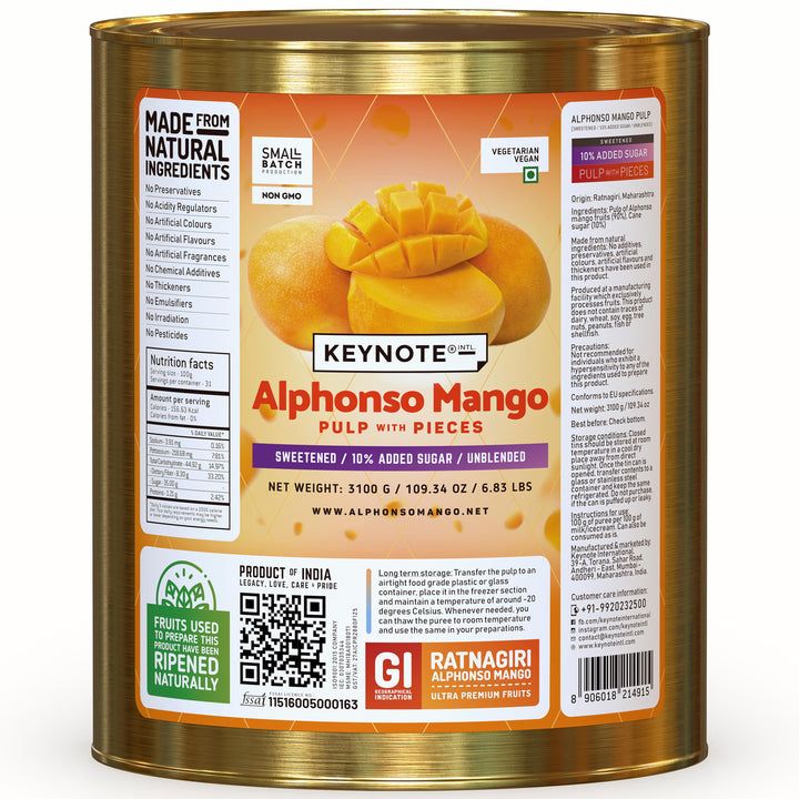 Keytone Alphonso Mango Pulp With Pieces Sweetened Image