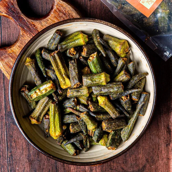 Snackible Spicy Okra Chips Image