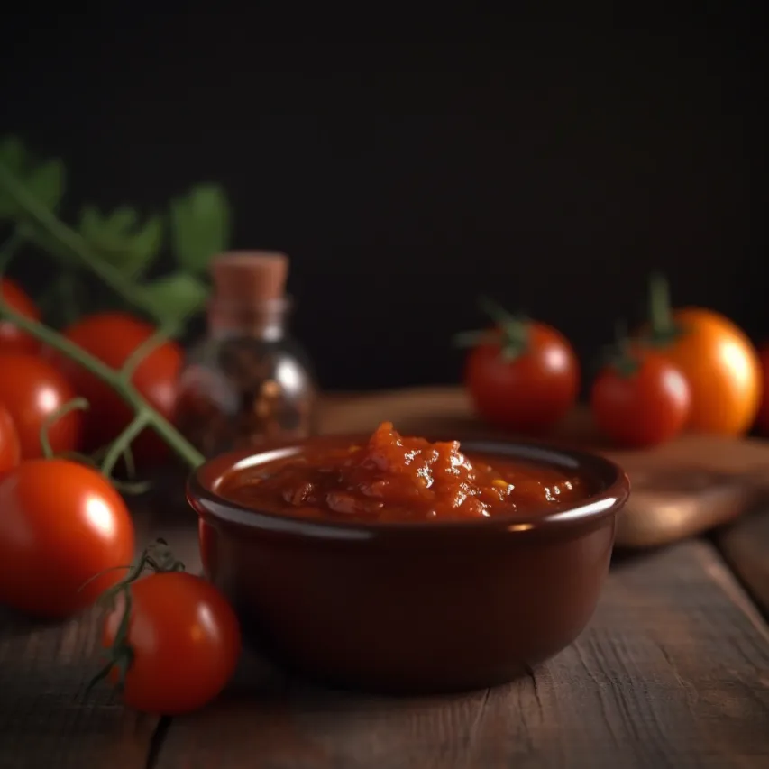 Sweet and Spicy Tomato Chutney with Garlic