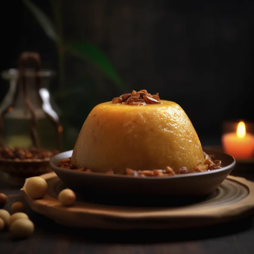 Steamed Coconut Egg Pudding with Jaggery