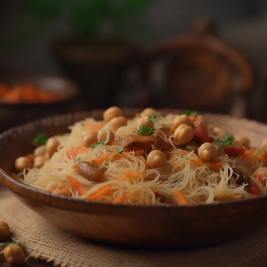 Chickpea and Vegetable Vermicelli Pulao