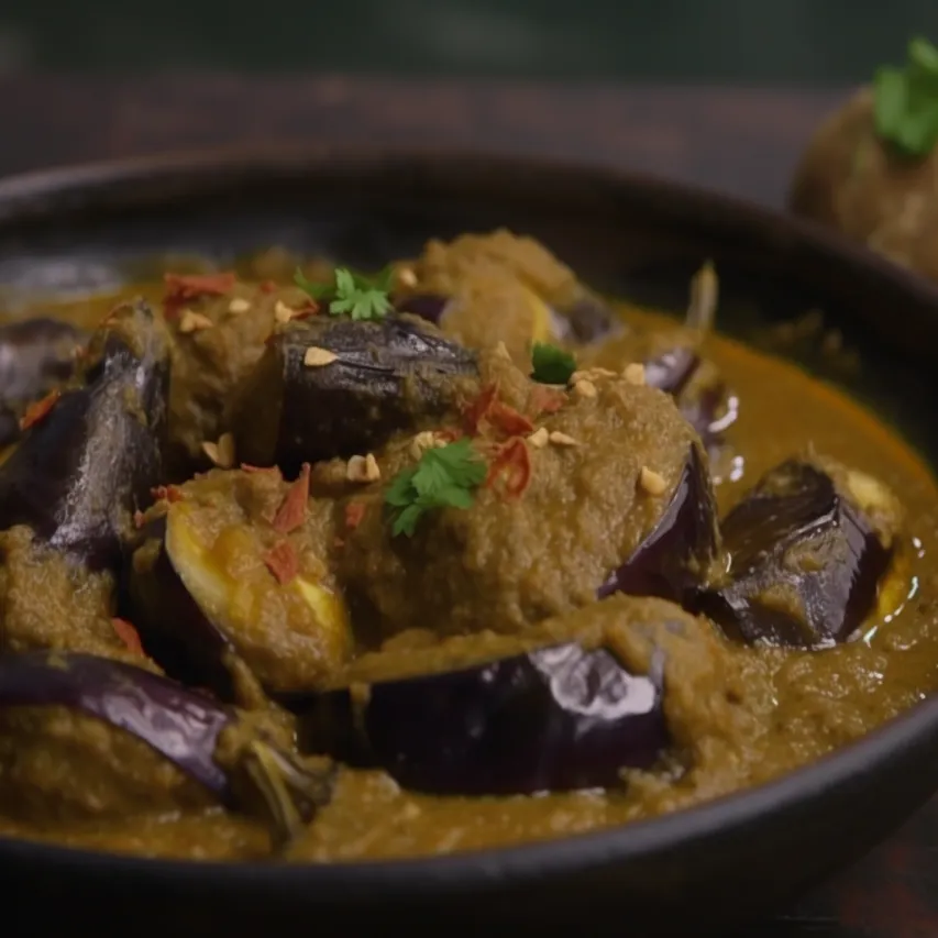 Coconut-Infused Eggplant and Drumstick Curry