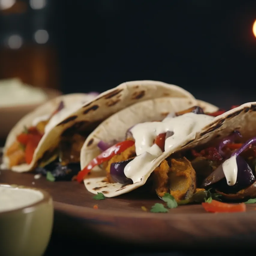 Spiced Roasted Vegetable Tacos with Creamy Mayo