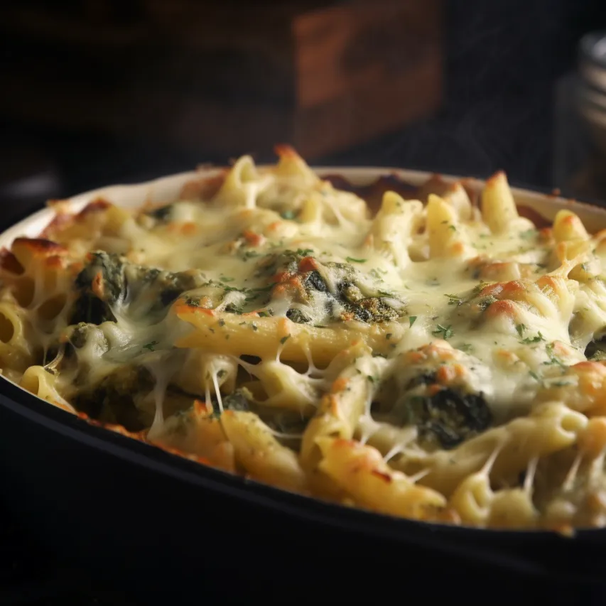 Cheesy Spinach and Artichoke Baked Pasta