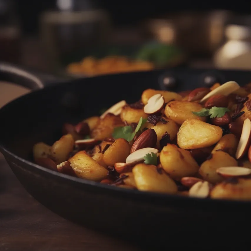 Pan-Fried Spiced Potatoes with Peanuts