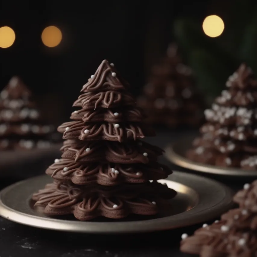 Festive Chocolate Christmas Tree Cookies