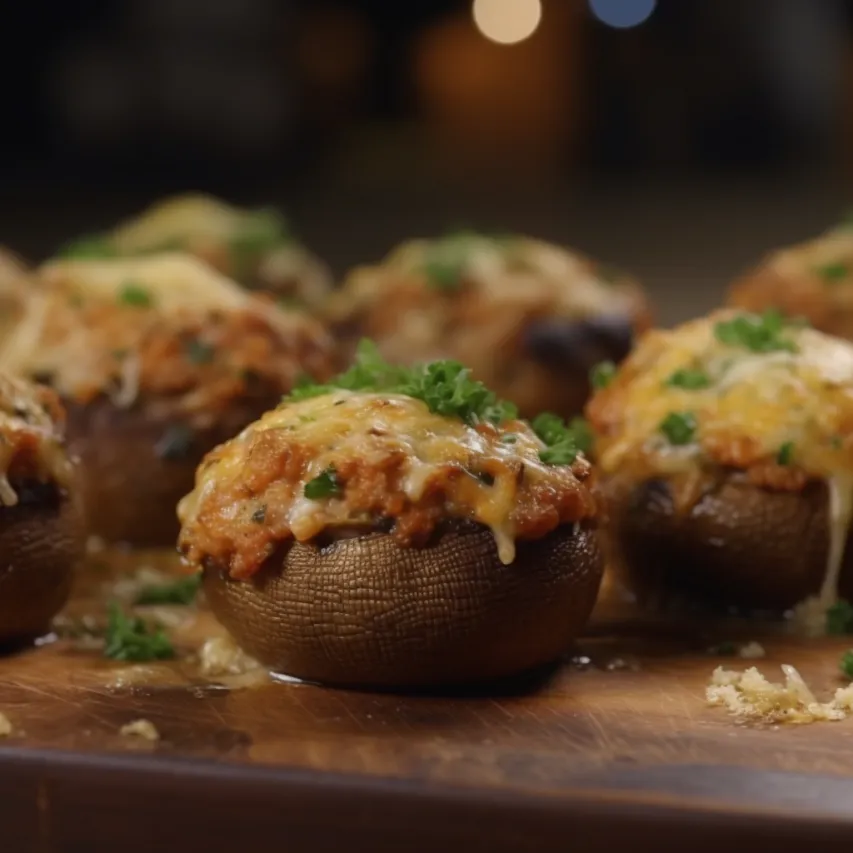 Cheesy Italian Sausage Stuffed Mushrooms