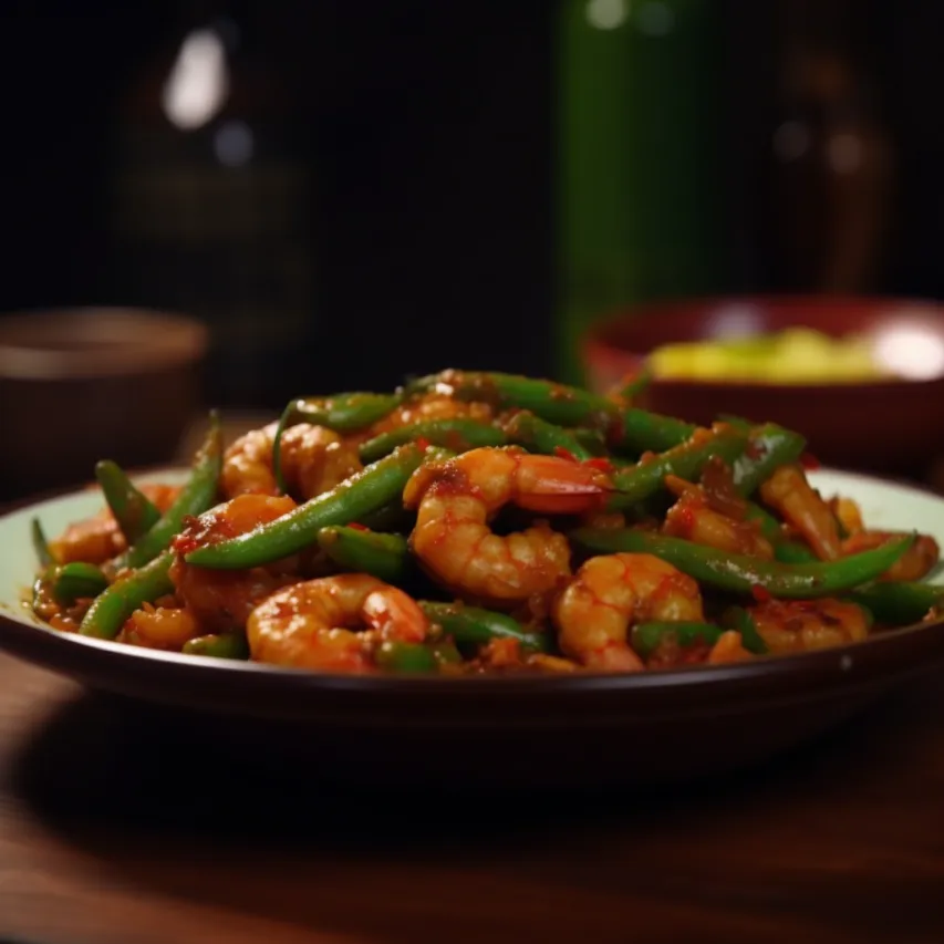 Spicy Shrimp & Cluster Beans Stir Fry 