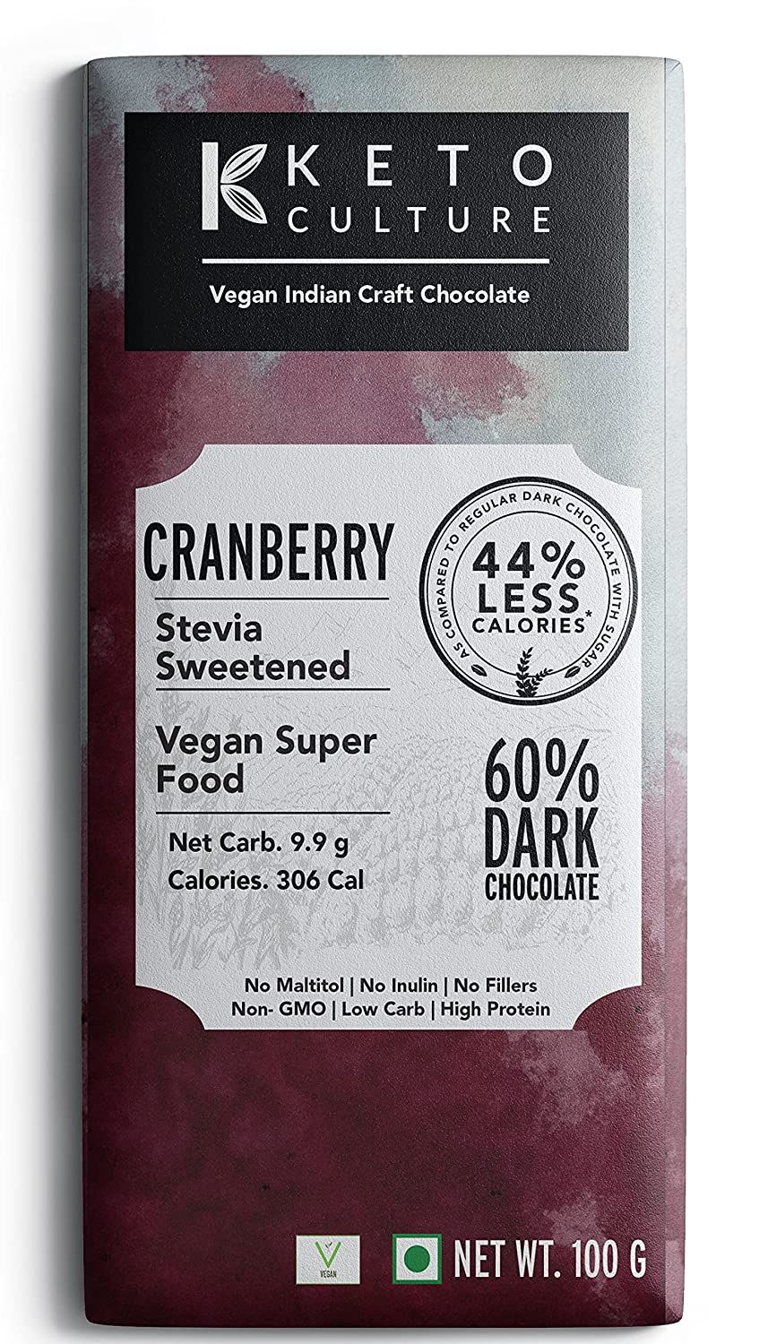 Keto Culture Cranberry Vegan Dark Chocolate Image