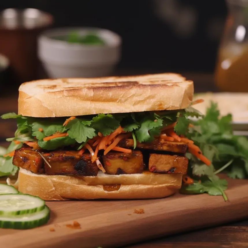 Vietnamese Style Grilled Tofu Sandwich
