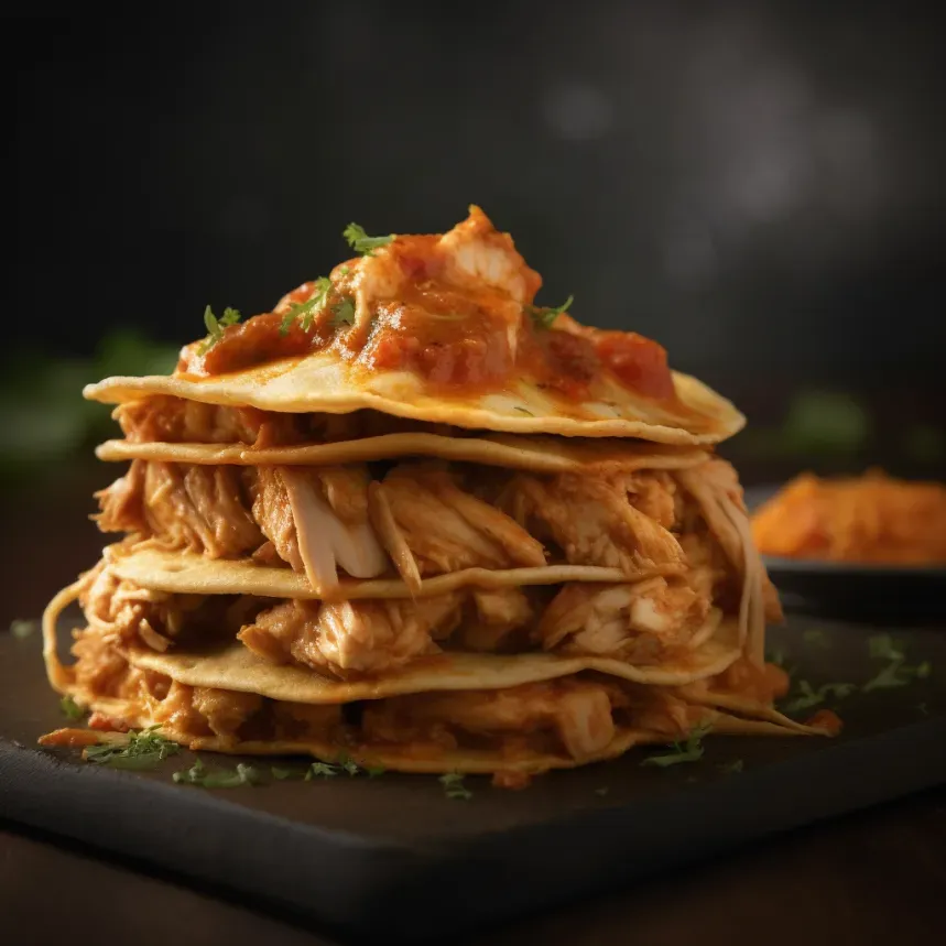 Spicy Chicken Crepe Stack