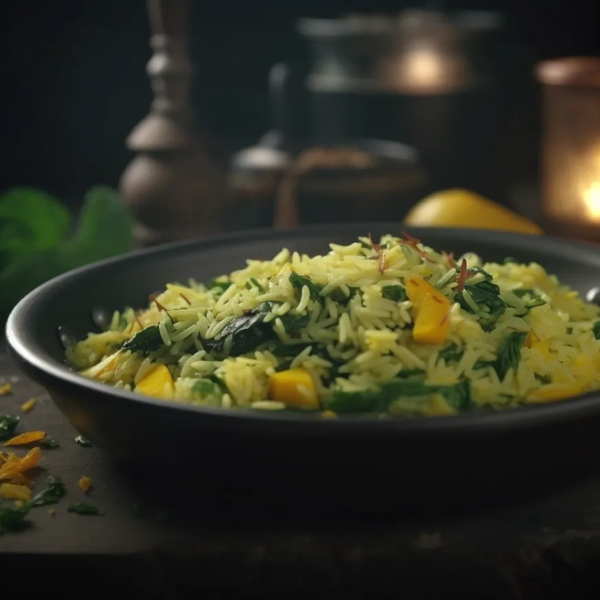 Spinach And Mango Pulao