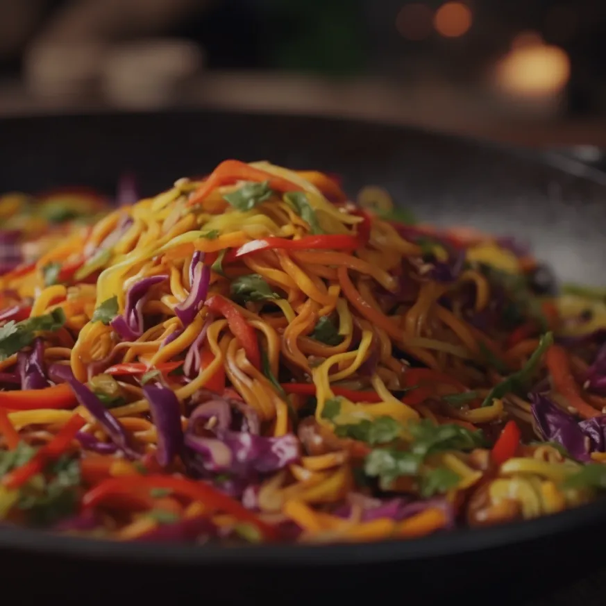 Colorful Veggie Noodles Stir-Fry