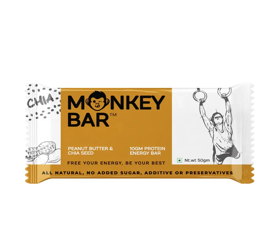 Monkey Bar Peanut Butter &  Chia Seeds Protein Bar Image