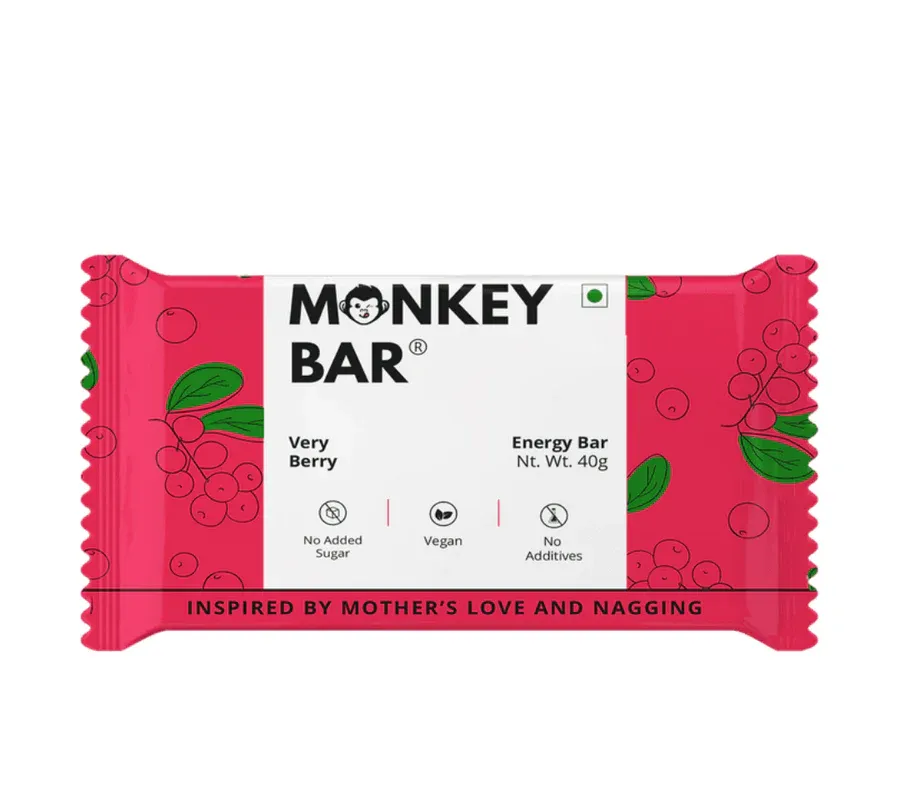 Monkey Bar Very Berry Vegan Energy  Bar Image
