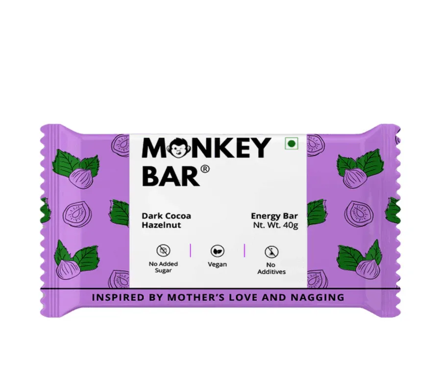 Monkey Bar Dark Cocoa Hazelnut Vegan Energy Bar Image