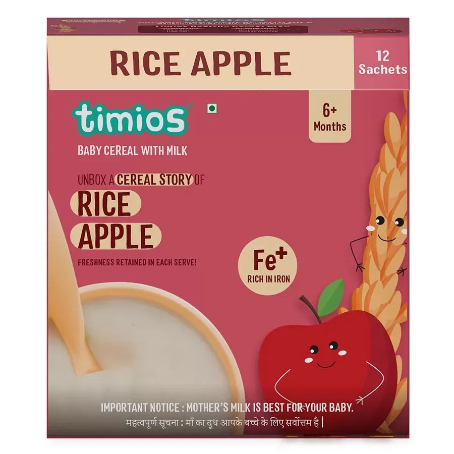 Timios Organic Rice Apple Baby Cereal Image