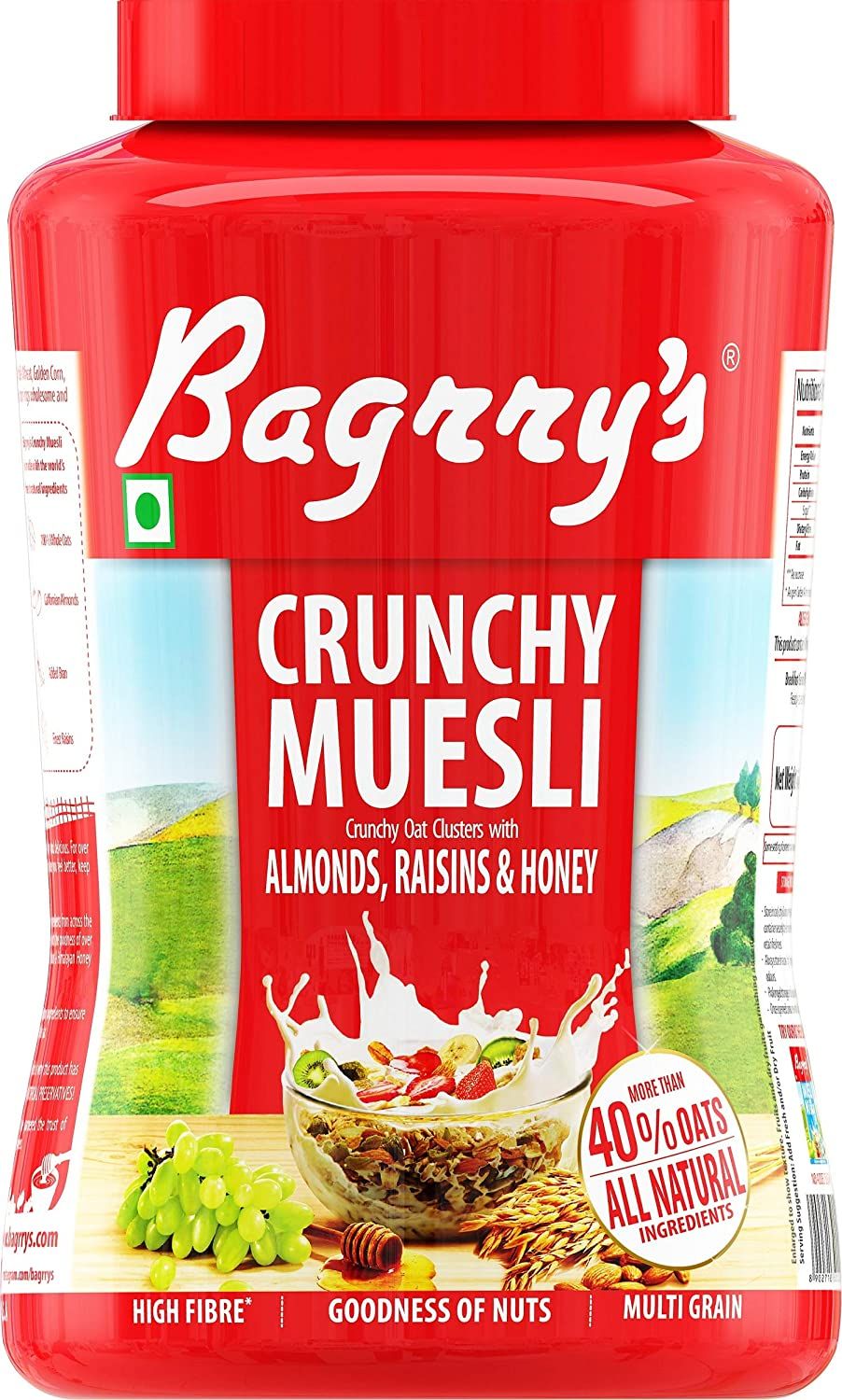 Bagrry's Almond And Raisin Healthy Crunchy Muesli Delicious Multi-Grain Breakfast Cereal Image