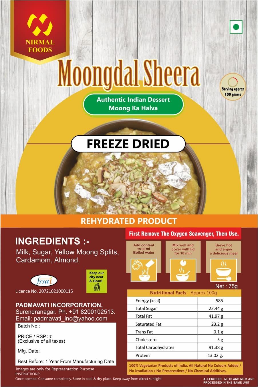 Nirmal Foods Moong Dal Sheera Image